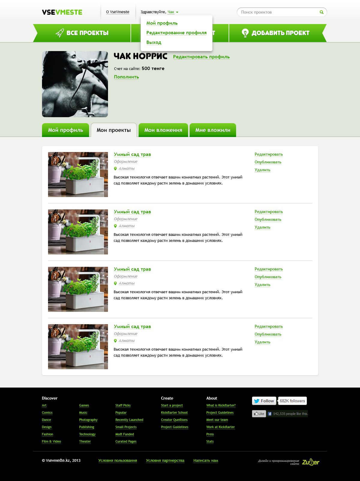 Проекты пользователя